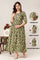 Rayon Modern Maternity Dress | Hidden Zipper | Deep Pocket | Adjustable Fit for Joyful Motherhood - Green