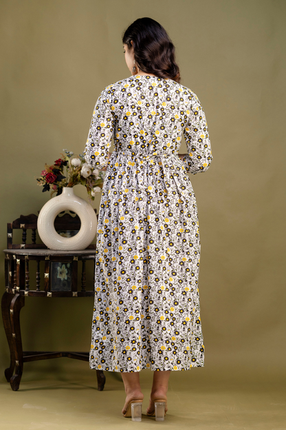 Pure Cotton Maternity Dress With Both-Side Hidden Zip - Bee Sunshine
